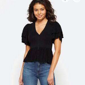 ba&sh acacio pointelle knit cardigan EUC